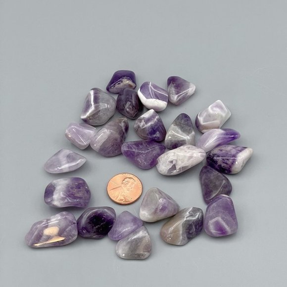 Banded Amethyst Tumbled Pocket Stone Crystals (2) - Picture 5 of 8